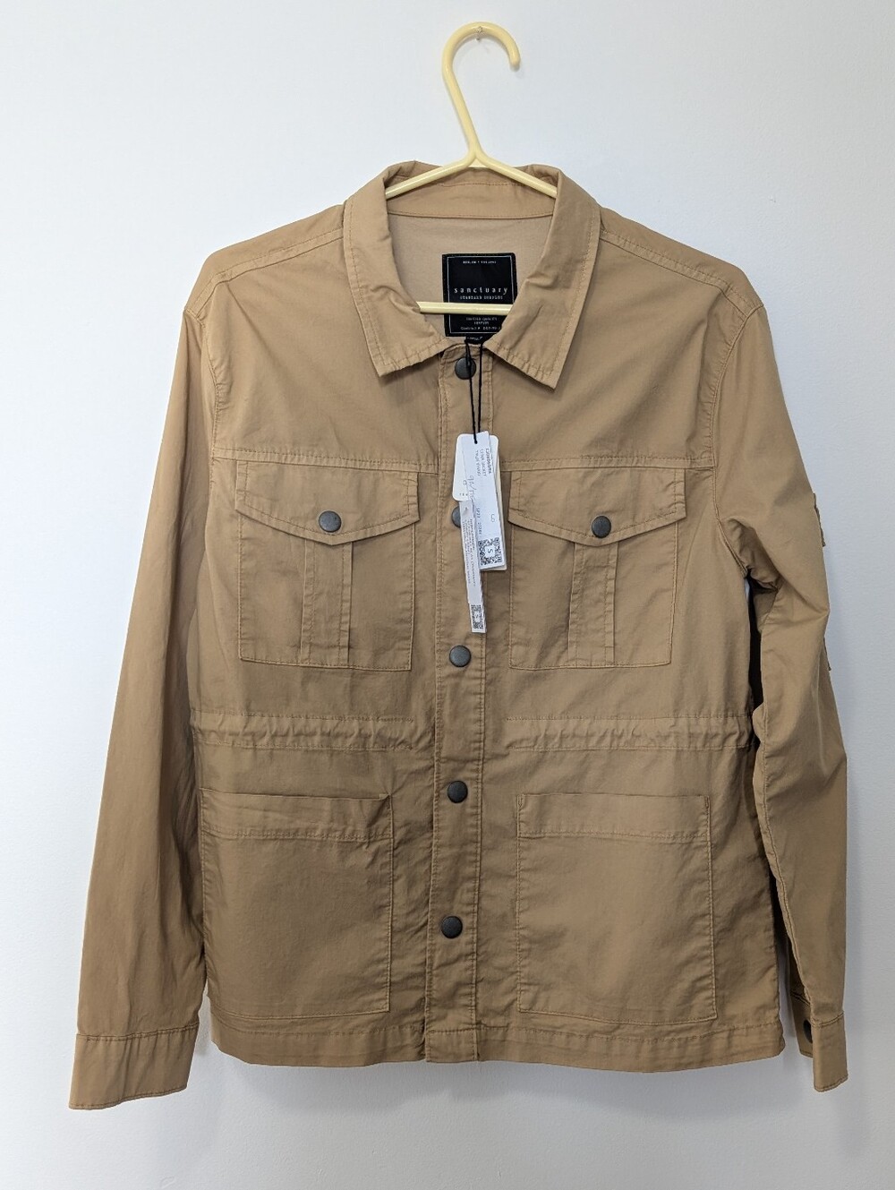 NWT Sanctuary Lena Cargo Utility Field Jacket True Khaki Small 100% Rayon S